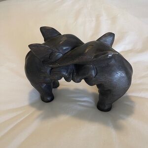 Hand Carved Playing Elephants